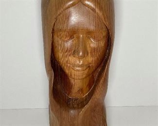 Wood Bust Carving - Signed