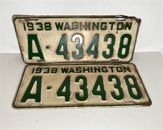 1938 Washington License Plates