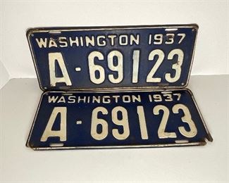1937 Washington License Plates