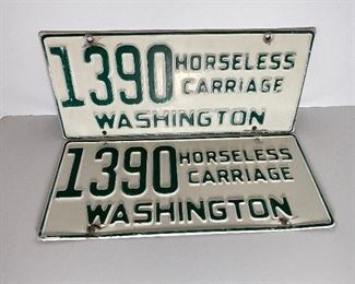 Washington State Horseless Carriage license Plates