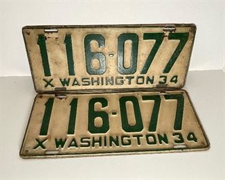 1934 Washington License Plates