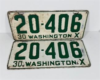 1930 Washington State License Plate