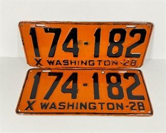 1928 Washington State License Plates
