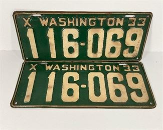 1933 Washington State License Plate