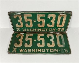 1929 Washington State License Plate