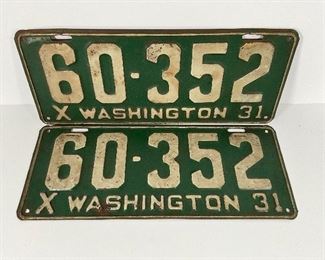 1931 Washington State License Plate