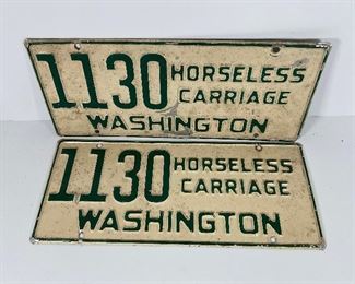 Washington State Horseless Carriage License Plates
