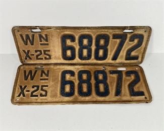 1925 Washington State License Plates