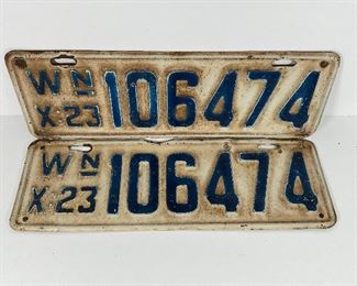 1923 Washington State License Plates