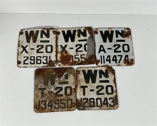 1920 Washington State License Plate Tags