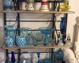 Venetian glass ,carnival Glass, antique lamps, and more
