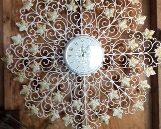 Vintage wall clock with matching sconces