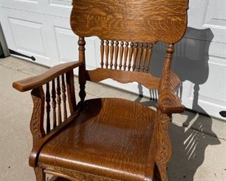 ..111Antique Oak Rocking Chair