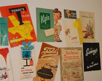 Vintage Restaurant Menus