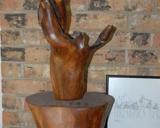 Bois D'arc sculpture by Delta County artist Jerry Lytle. Rare. 