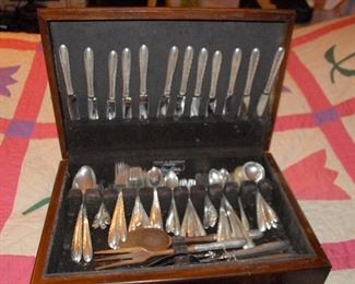 112 piece sterling silver flatware set by Towle, pattern silver flutes.