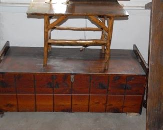 Cedar  Chest and 1930s Rustic Table