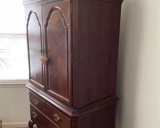 French Rococco Style carved linen press.