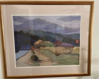 Framed copy of "Diablo Range" by Mary Silverwood.