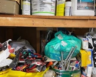 Assorted tools, nails, garden items and more!!