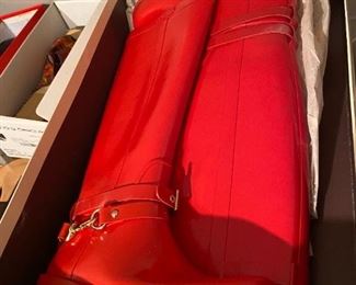 Red boots.