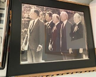 Black and white print of the US presidents.