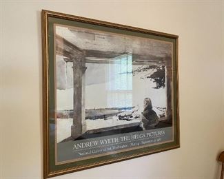 Framed Andrew Wyeth print.