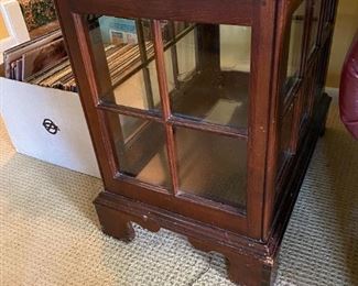 End table with display shelf.