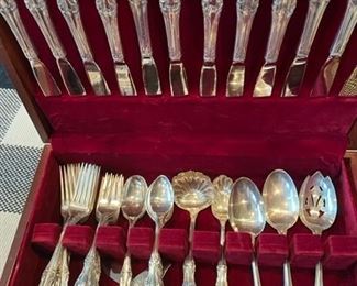 Set of Sterling silver flatware in box.