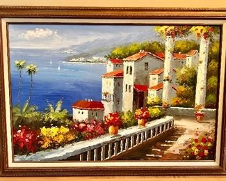 Beautiful Framed Oil on Canvas Scenic Art Piece measuring 41.5" x 30" 