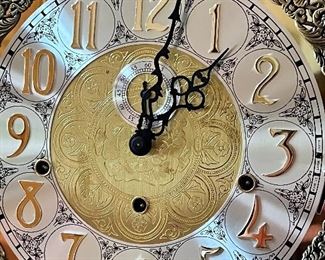 Lovely Grandfather Clock by Bulova. In working condition and measuring 23" x 11" x 80"
