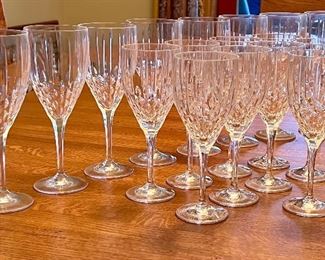 oyal Doulton Crystal Stemware. Beautiful stemware! Includes nine 7.75" glasses and 8 glasses measuring 8.5" 