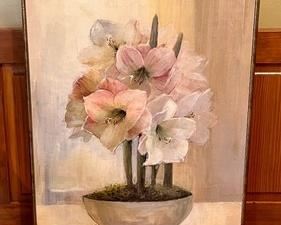Lovely Floral Decorative Wall Art from Room and Board and measures 17" x 21" 
