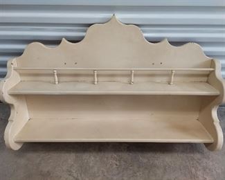  Off white Beautiful hand painted shelf  would be great for a diy project or leave as is 
Length 42in 
Width 9in
Height 32 in
$60
