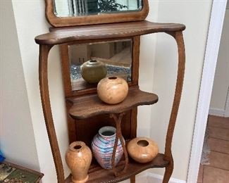 Vintage wall shelf with mirror 