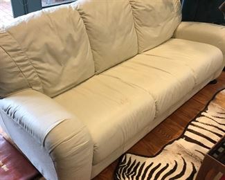 Leather sofa $600. Vintage Natuzzi. 30x76x34. 