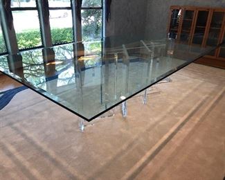 John Mascheroni glass table top with lucite base $8000