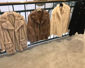 Furs: 
Grey one sold
2. Tan Jacket 300.00
3. White Jacket 250.00