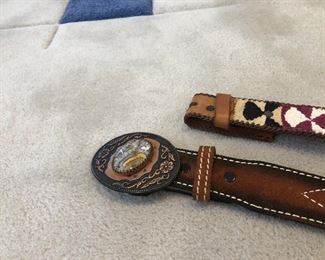 35.00 agate belt buckle on suede belt
