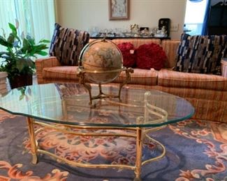 Glass & Brass Coffee Table