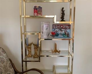 Glass & Brass Etagere Display Shelf