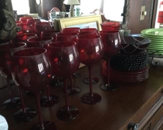 Red glassware