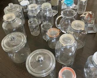 assorted kitchen  storage jars