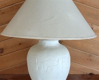 #10. $35.00. White lamp.  Pueblo  inspired design