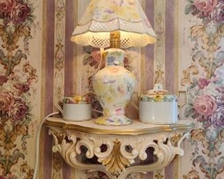 Many shelves with this aesthetic throughout-Nippon Cream/Sugar-MANY lamps-nwt