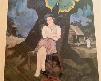 George Rodrigue print of Shirley Ann Grau, Southern writer--print  is  signed by Shirley Ann Grau