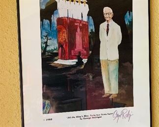 Signed George  Rodrigue  print  of Robert  Penn  Warren