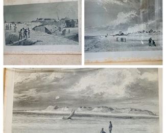 Authentic CW Chapman 1864 lithographs of Beauregard and Marshall Batteries