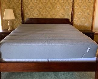Thomasville King 4-Poster Bed, Dresser w 3 Part Mirror and Nightstand.                                                                                   King Tuft and Needle Hybrid Mattress/BS (less than 1 year old!)