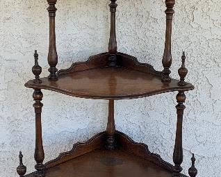 Vintage 5 Tier Corner Shelf w Spindles